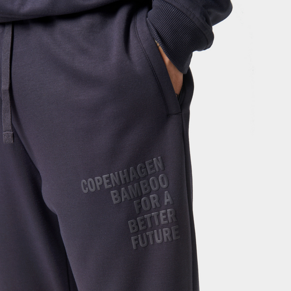 Dark grey bamboo jogging suit with logo