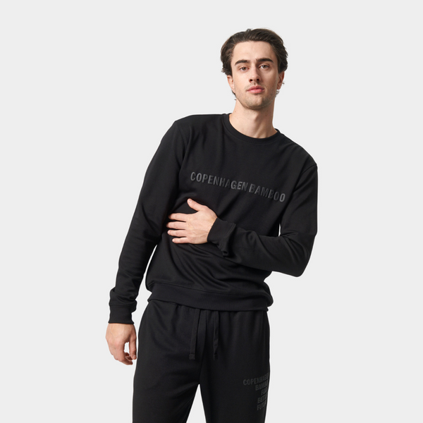 Black bamboo sweatshirt with logo