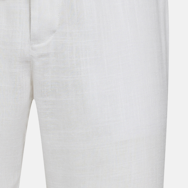 White bamboo and linen trousers
