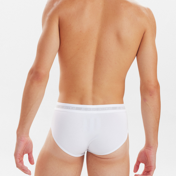 3 pairs of bamboo men's briefs white