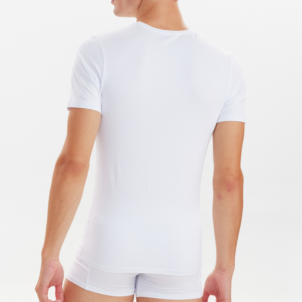 2 white slim fit bamboo crew neck T-shirt
