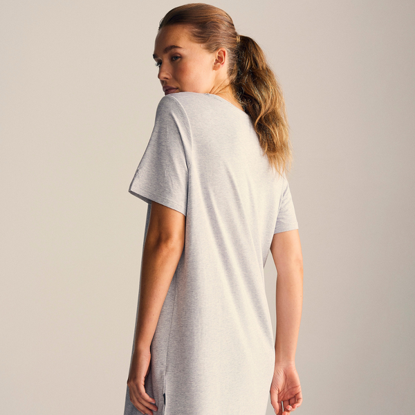 Bamboo T-shirt dress light grey