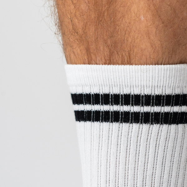6 pairs of bamboo tennis socks white with black stripes/navy with white stripes