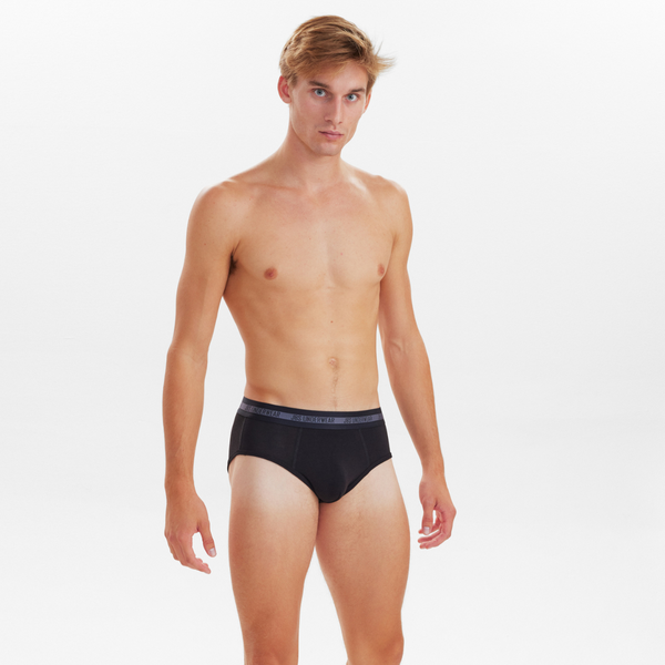 3 pairs of bamboo men's briefs black - gray - navy