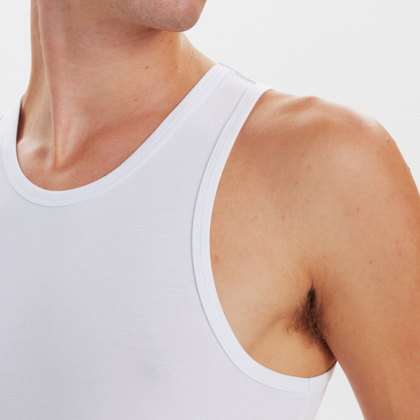 2 white bamboo tank tops