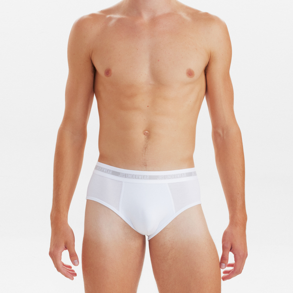 3 pairs of bamboo men's briefs white