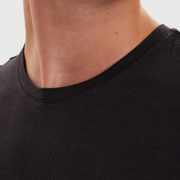 2 black slim fit bamboo crew neck T-shirts