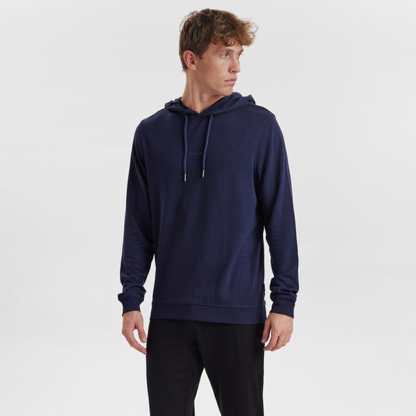 Navy badge bamboo hoodie