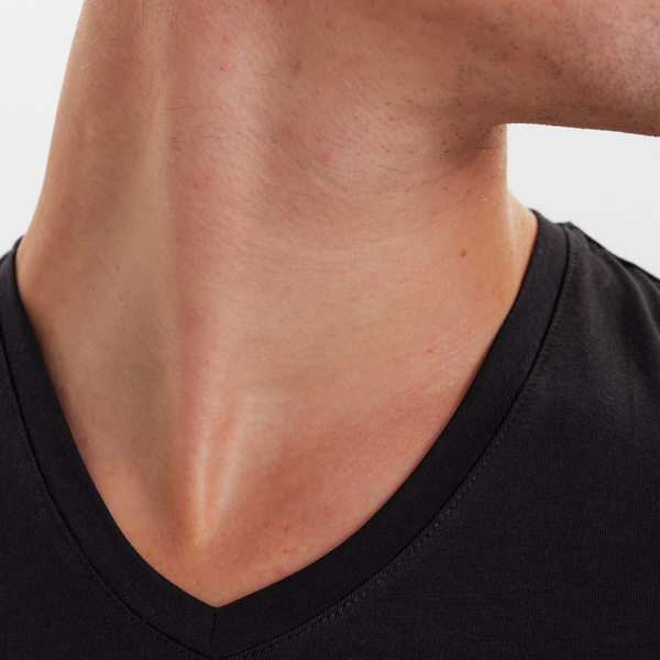 2 black slim fit bamboo v-neck T-shirts