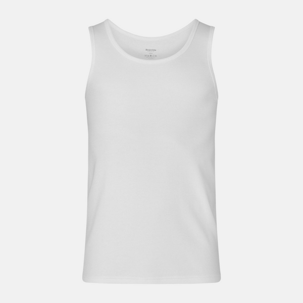 2 white ribbed bamboo tank tops