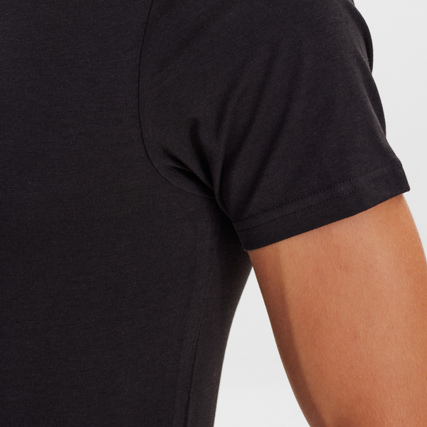 2 black slim fit bamboo crew neck T-shirts