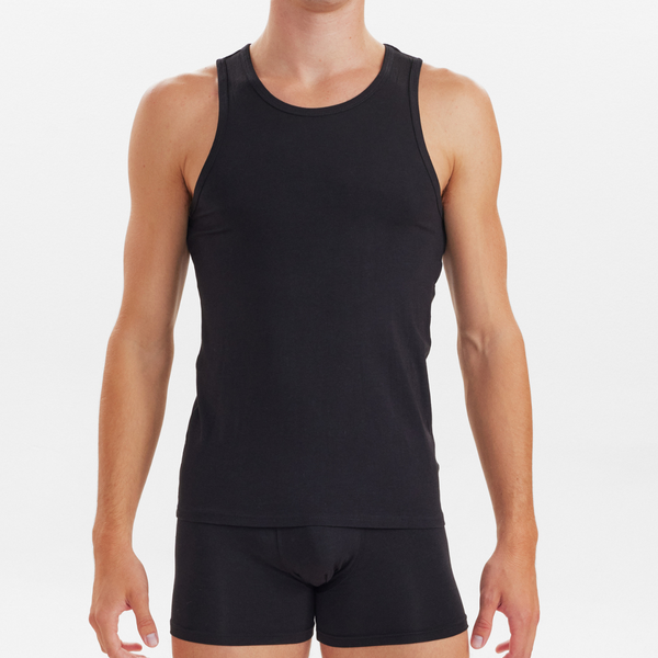 2 black bamboo tank tops