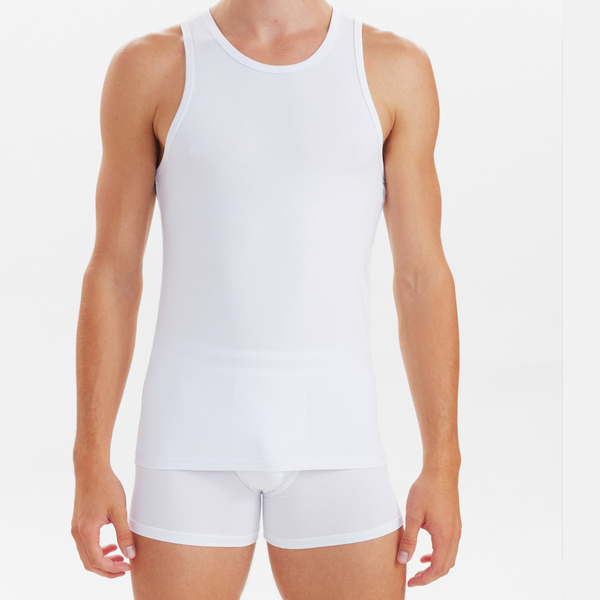 2 white bamboo tank tops