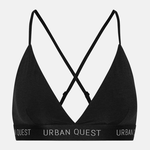 Black bamboo triangle bra with adjustable straps - 2 pack