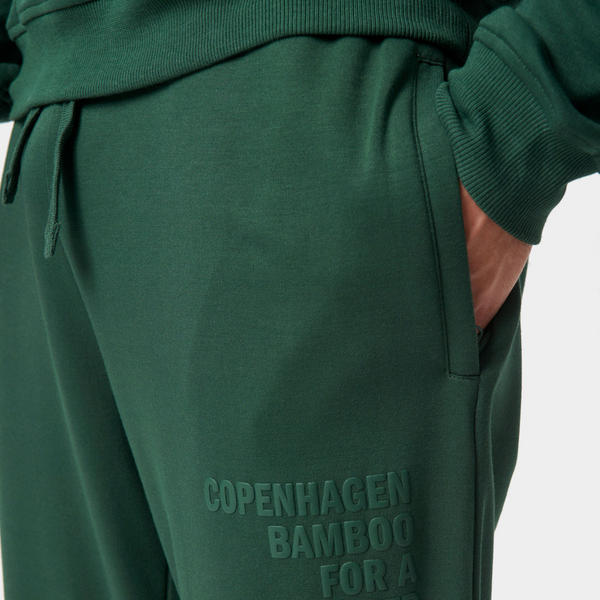 Green bamboo sweatpants with logo