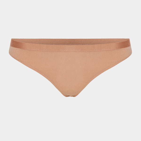 Tan bamboo thong panties - 3 pack