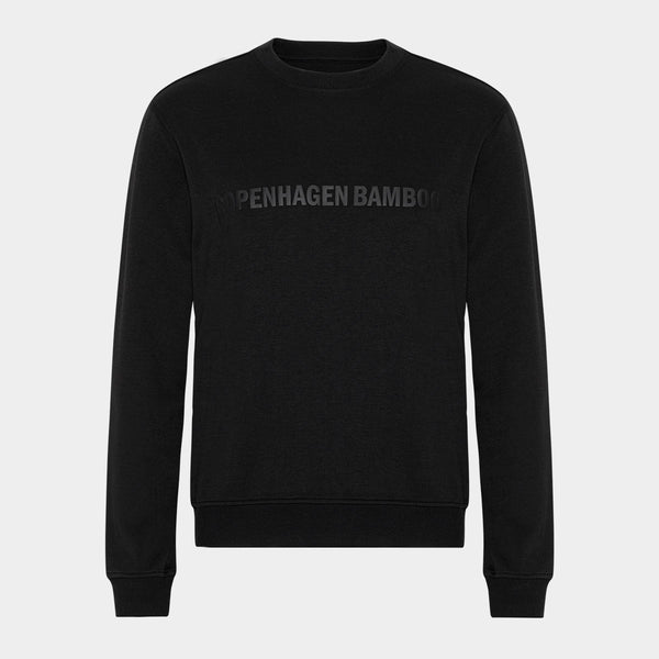 Black bamboo jogging suit with logo