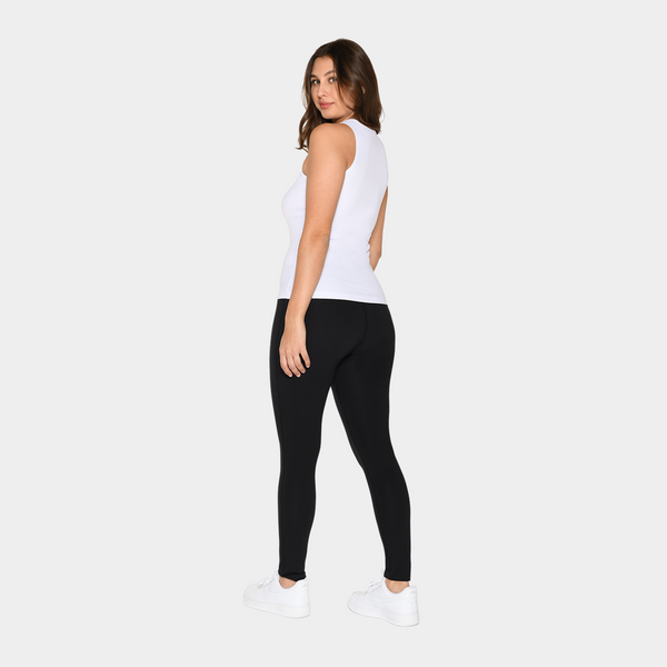 White bamboo rib tank top