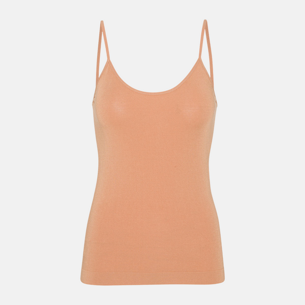 Pale nude bamboo top with thin straps