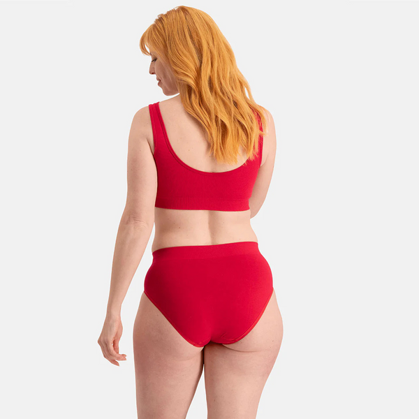 Belle bamboo maxi panties - red 3 pack
