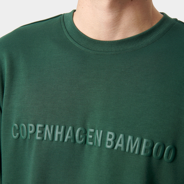Green bamboo sweatshirt with logo