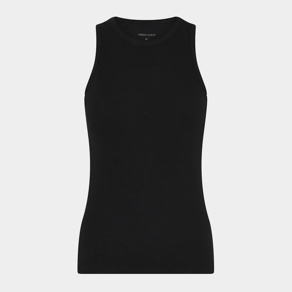 Black bamboo rib tank top
