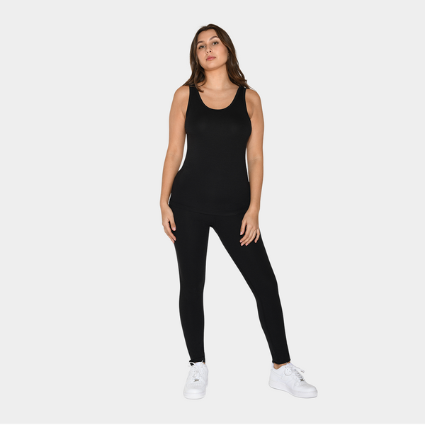Black bamboo rib tank top