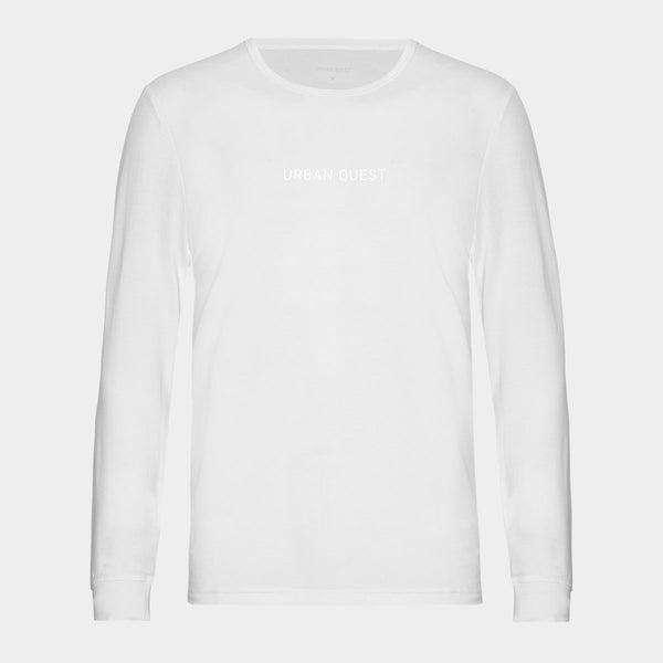 Long-sleeved white bamboo T-shirt