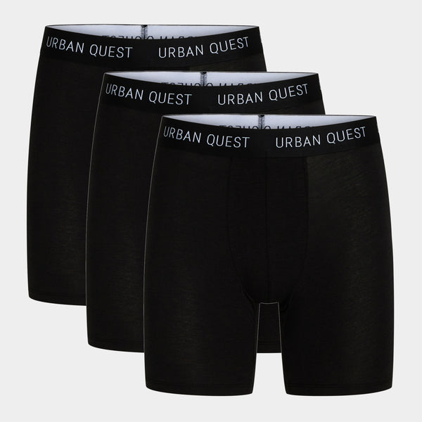 Black bamboo long-leg briefs - 3 pack