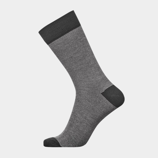 5 pairs of dark grey striped bamboo socks