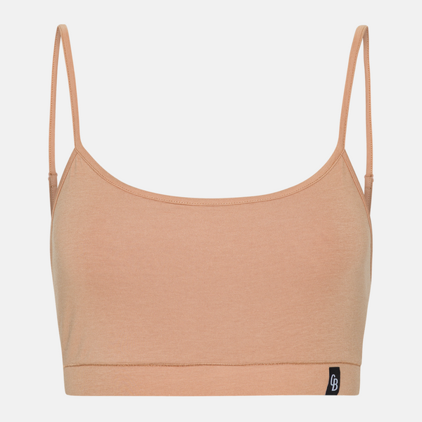 4 pack bra top with thin padding black/tan