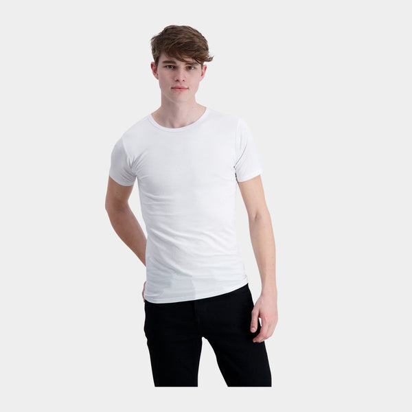 2 pak hvide slim fit T-shirts i bambus Lindbergh