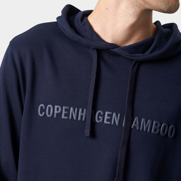 Navy bamboo hoodie jogging set with logo