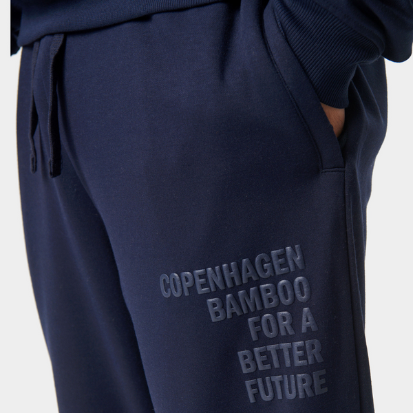 Navy bamboo hoodie jogging set with logo