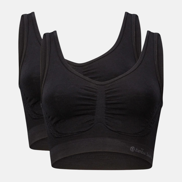 Nova bamboo bra without padding - black 2 pack