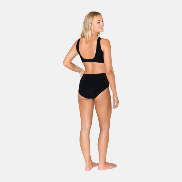 Black bra top in bamboo with wide straps