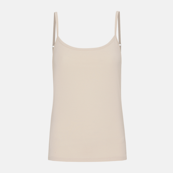 Cream bamboo tops with thin straps - 2 pack