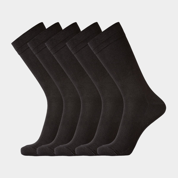 5 pairs of black bamboo socks without elastic