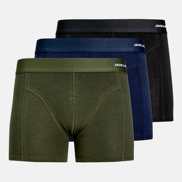 JACBASIC bamboo underpants 3 pack in green/blue/black