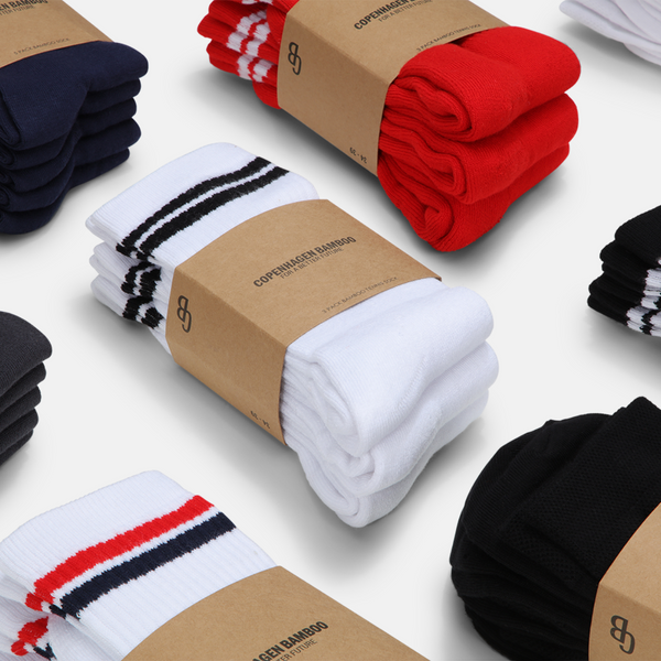 3 pairs of black bamboo tennis socks with long rib
