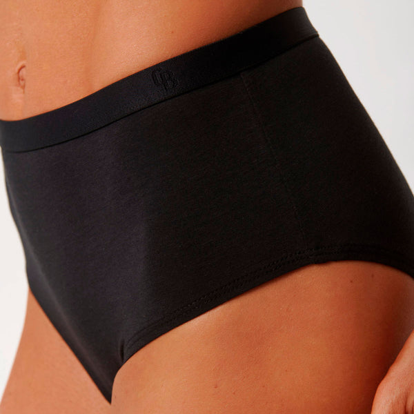 6 pack bamboo maxi panties black/tan