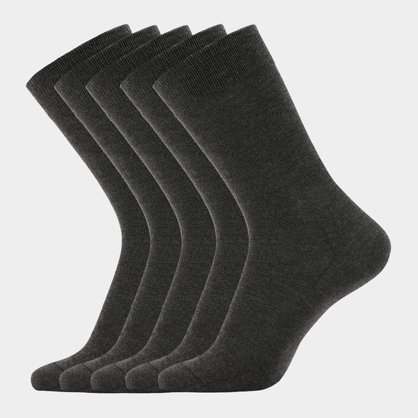 5 pairs of dark gray bamboo socks
