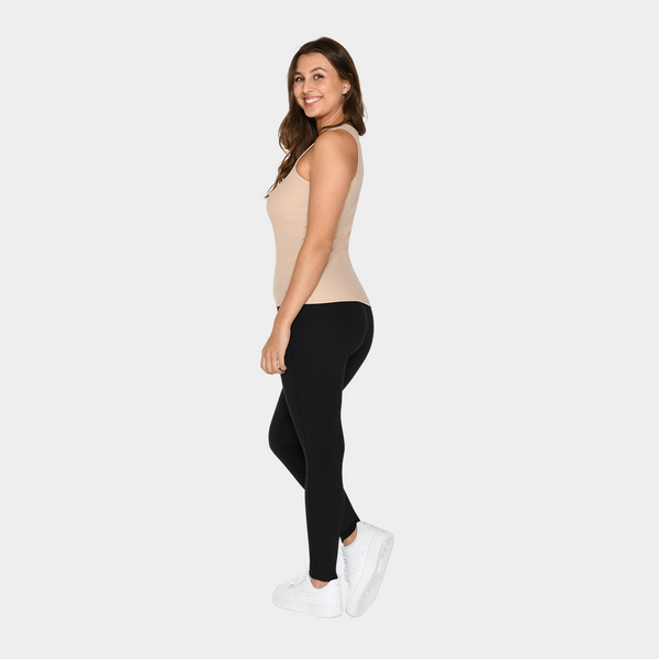 Nude bamboo rib tank top