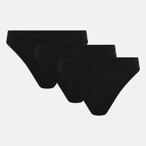 3 pack Bamboo G-string - black