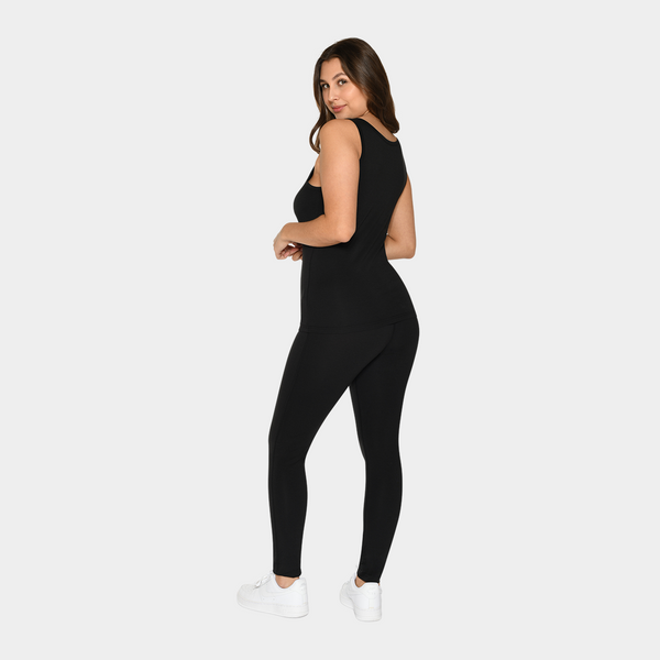 Black bamboo rib tank top