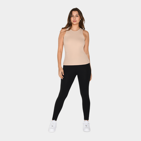 Nude bamboo rib tank top
