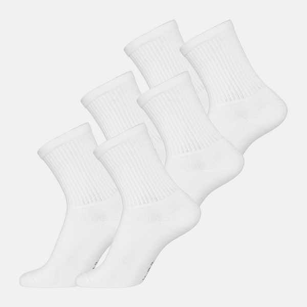 6 pairs of white bamboo tennis socks