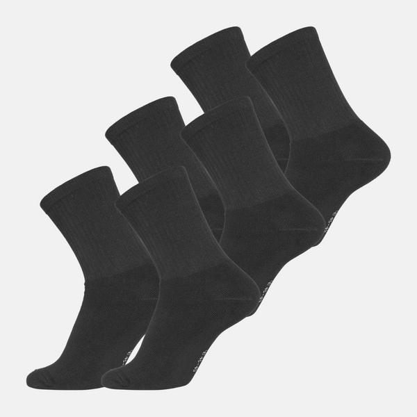 6 pairs of black bamboo tennis socks